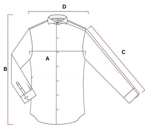 <p>&nbsp;* All measurements are in inches&nbsp;(<strong>inch</strong>).</p><figure class="table"><table><tbody><tr><td>&nbsp;</td><td>&nbsp;</td><td><span style="background-color:rgb(255,255,255);color:rgb(0,0,0);"><strong>S</strong></span></td><td><span style="background-color:rgb(255,255,255);color:rgb(0,0,0);"><strong>M</strong></span></td><td><span style="background-color:rgb(255,255,255);color:rgb(0,0,0);"><strong>L</strong></span></td><td><span style="background-color:rgb(255,255,255);color:rgb(0,0,0);"><strong>XL</strong></span></td></tr><tr><td><strong>A</strong></td><td>Chest</td><td><p style="text-align:center;">21</p></td><td><p style="text-align:center;">22</p></td><td><p style="text-align:center;">23</p></td><td><p style="text-align:center;">24</p></td></tr><tr><td><strong>B</strong></td><td>Body Length</td><td><p style="text-align:center;">26.75</p></td><td><p style="text-align:center;">27</p></td><td><p style="text-align:center;">27.5</p></td><td><p style="text-align:center;">27.5</p></td></tr><tr><td><strong>D</strong></td><td>Shoulder to Shoulder length</td><td><p style="text-align:center;">18</p></td><td><p style="text-align:center;">18.5</p></td><td><p style="text-align:center;">19</p></td><td><p style="text-align:center;">19.5</p></td></tr><tr><td><strong>C</strong></td><td>Sleeve Length&nbsp;</td><td><p style="text-align:center;">20</p></td><td><p style="text-align:center;">21</p></td><td><p style="text-align:center;">23</p></td><td><p style="text-align:center;">24</p></td></tr></tbody></table></figure><p><br>If you need assistance when choosing your size, don't hesitate to contact us.</p><p>All sizes shown in the Size Charts are approximate. Please shop carefully and refer to our Size Chart to ensure the best fit.</p>